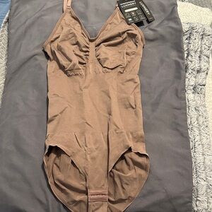 Luxmery Women's Brown Shapewear Bodysuit